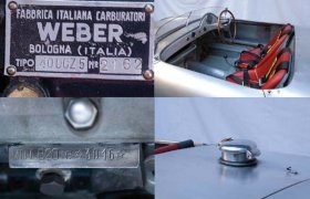 Carburatore Weber 40DCZ% n°2162, abitacolo con modifica attacco cinture di sicurezza, motore, dettaglio tappo serbatoio